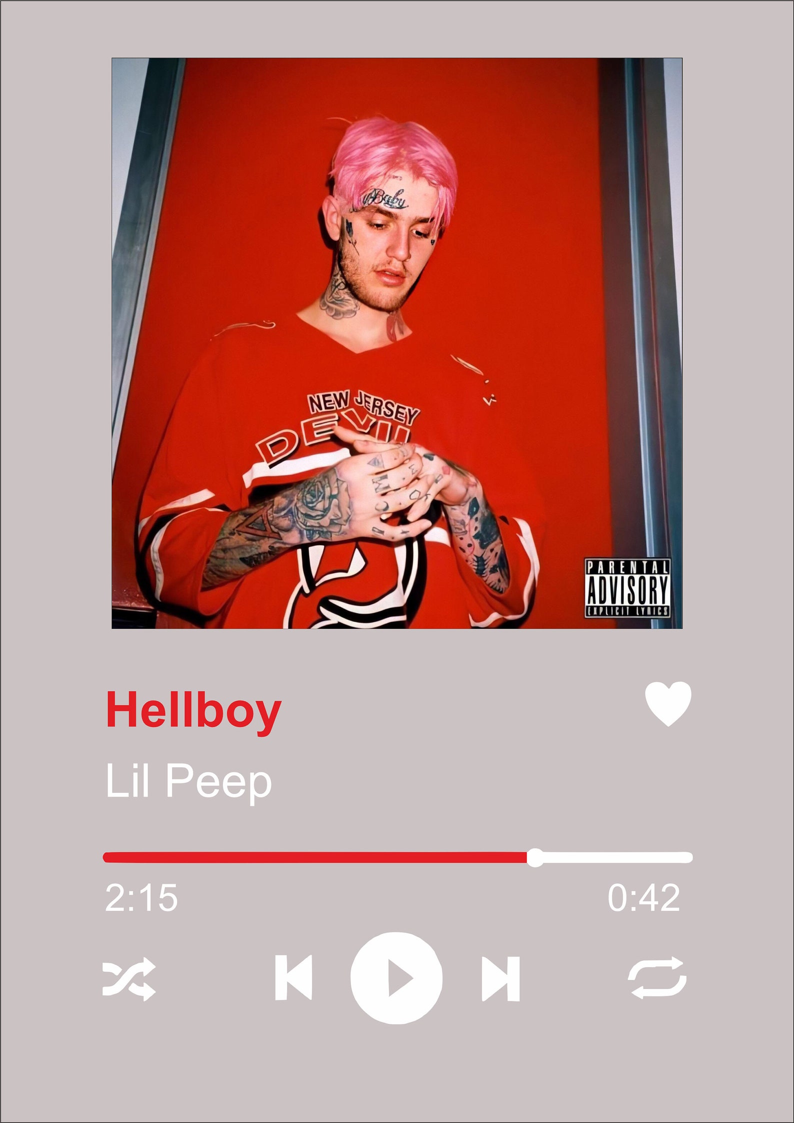 Lil Peep Hellboy Single Acrylic Plaque Modernes Poster Etsy