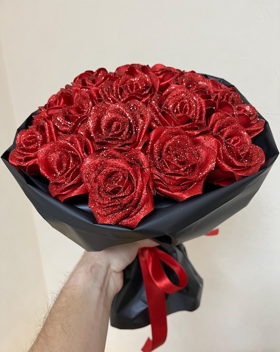 グリッター赤バラの花束 お 得 な 通販 サイト