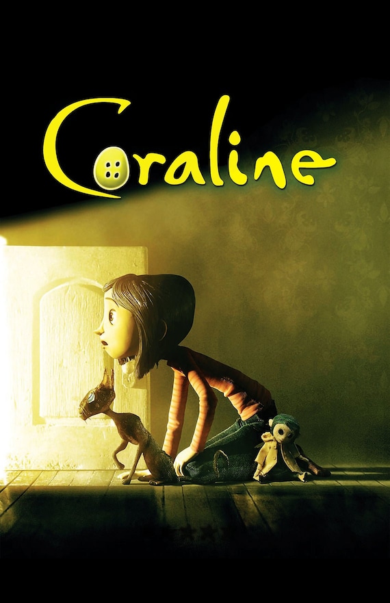 Coraline 2009 Movie Poster Print Wall Art Decor, Stop-Motion Animated  Horror Film Original Print Best Decor Interior