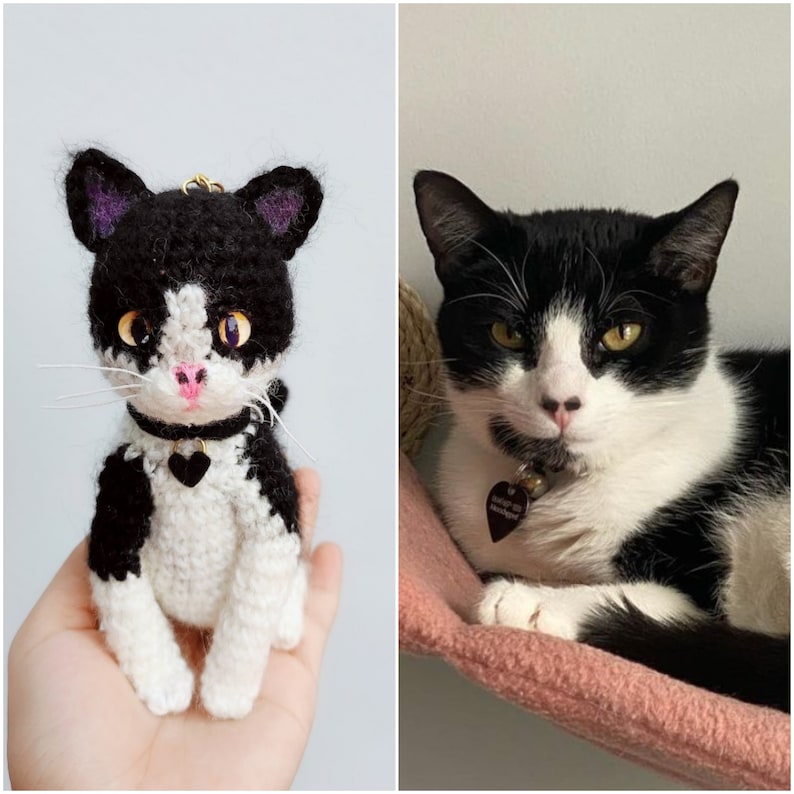 Custom Crochet Cat, Custom Stuffed Cat, Custom Cat Plush, Custom Stuffed Animal, Personalized Pet Gift, Pet Memorial, Pet Stuffed Animal image 2