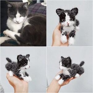 Chat au crochet personnalisé, peluche personnalisée chat, peluche chat personnalisée, peluche personnalisée, cadeau personnalisé pour animal de compagnie, souvenir d'animal de compagnie, animal en peluche