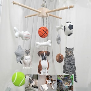 Dog Mobile for Nursery, Custom Dog Baby Mobile, Personalized Baby Nursery, Cute Gift for Baby and Dog Lovers