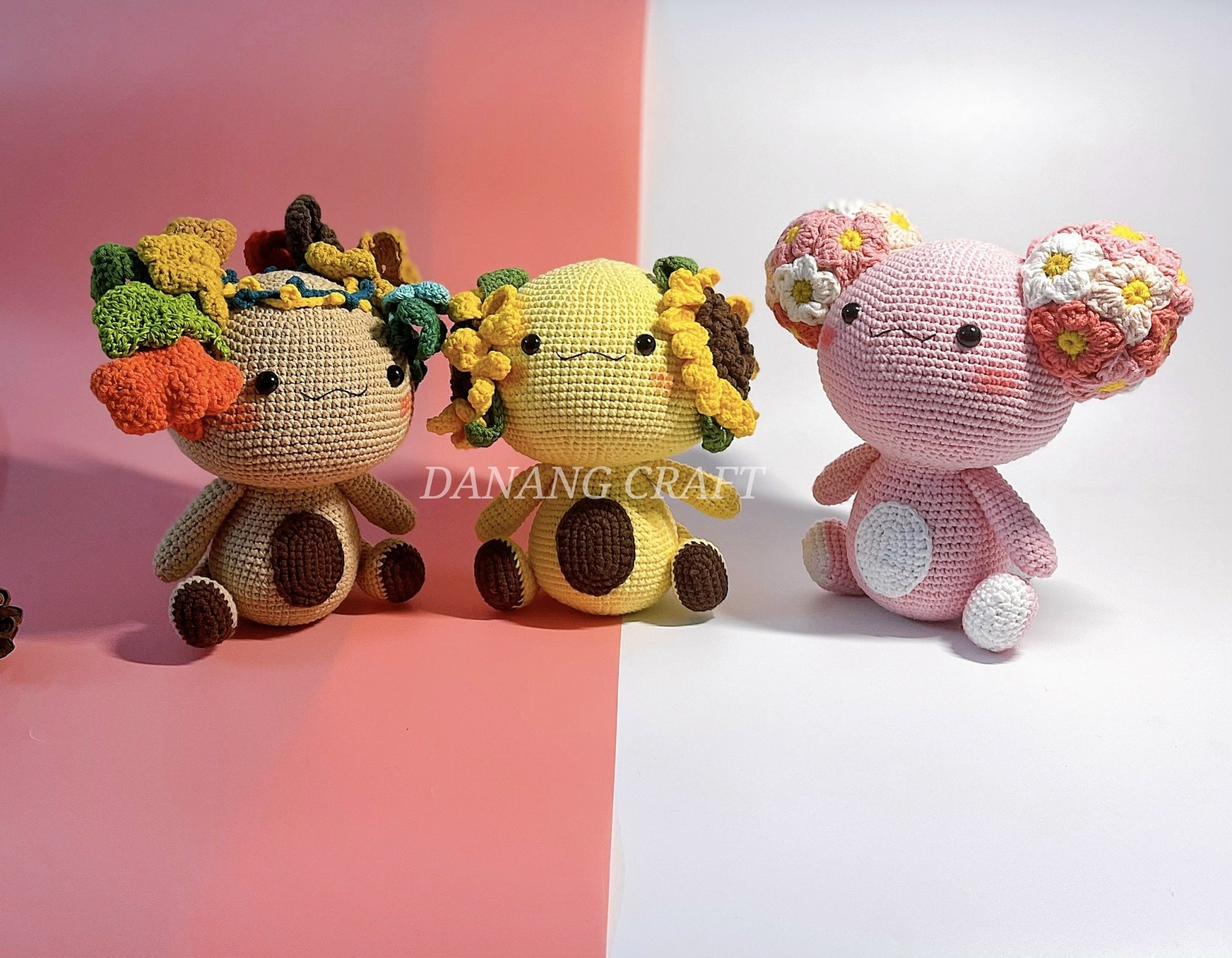 Crochet Axolotl Amigurumi Stuffie Plushie Toy 