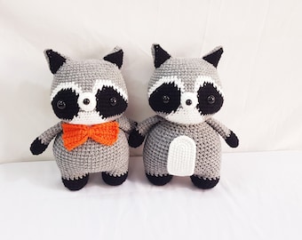 かぎ針編みのアライグマ人形、手作りのアライグマ人形、アライグマの