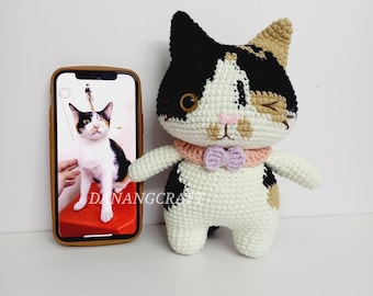 Custom Cat Plush, Custom Stuffed Cat, Cat Stuffed Animal, Custom Crochet Cat, Personalized Cat, Custom Cat Portrait