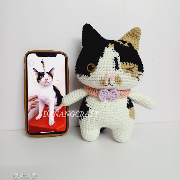 Custom Cat Plush, Custom Stuffed Cat, Cat Stuffed Animal, Custom Crochet Cat, Personalized Cat, Custom Cat Portrait