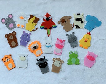 Animal Finger Puppets, Felt Finger Puppets, Woodland Animal Puppets, Felt Animal Ornaments, Montessori Baby Toys, Play Set Toys,