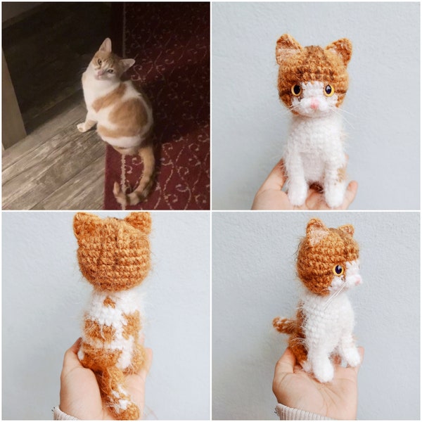 Custom Crochet Cat, Custom Stuffed Cat, Custom Cat Plush, Custom Stuffed Animal, Personalized Pet Gift, Pet Memorial, Pet Stuffed Animal