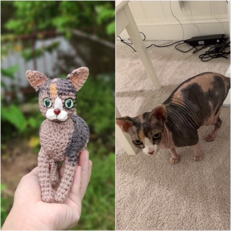 Custom Crochet Cat, Custom Stuffed Cat, Custom Cat Plush, Custom Stuffed Animal, Personalized Pet Gift, Pet Memorial, Pet Stuffed Animal image 9