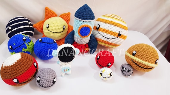 Crochet Solar System, Crochet Planets, Solar System Toys