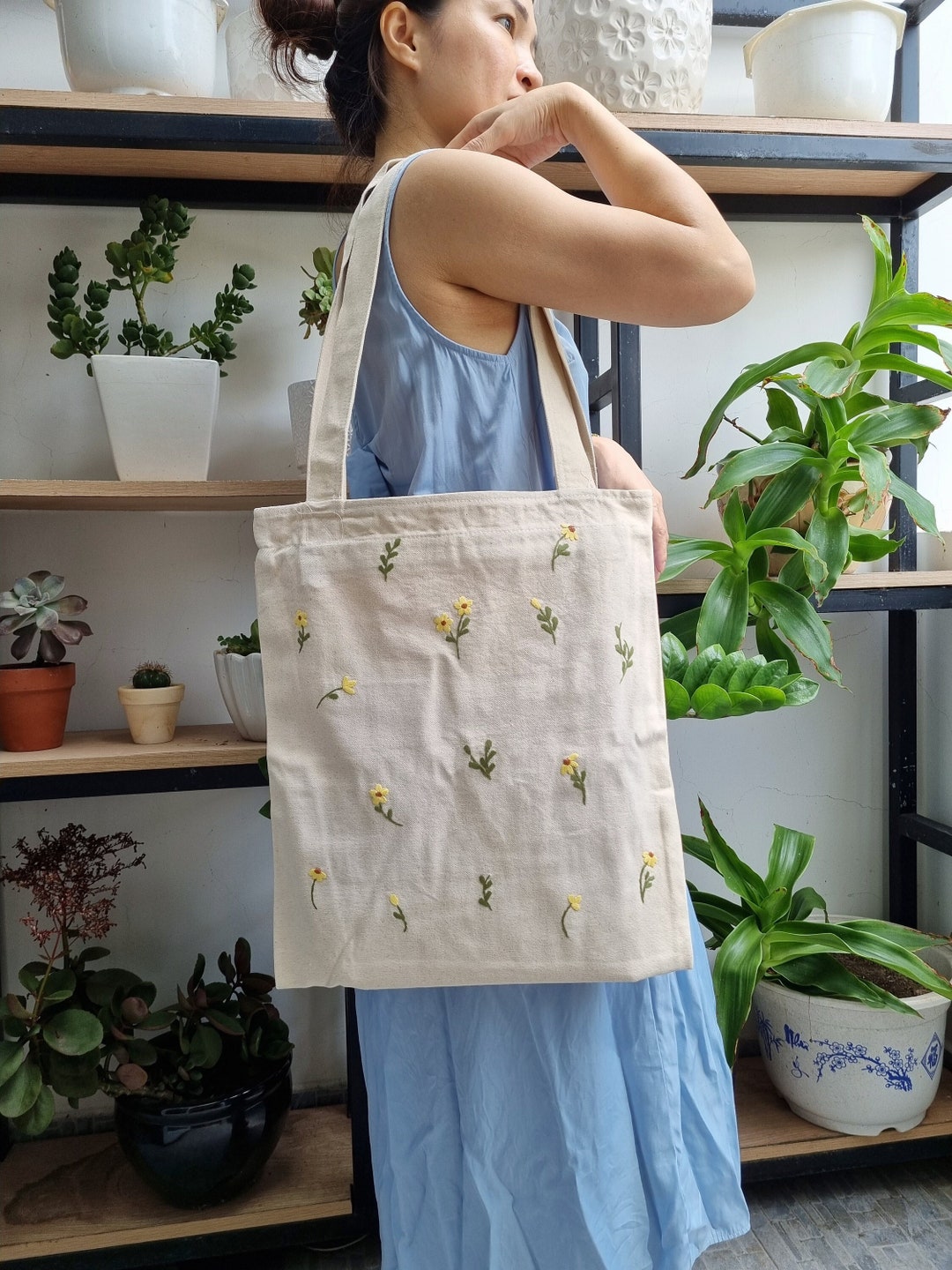 Hand Embroidered Tote Bag Canvas Tote Bag Vintage Tote Bag - Etsy