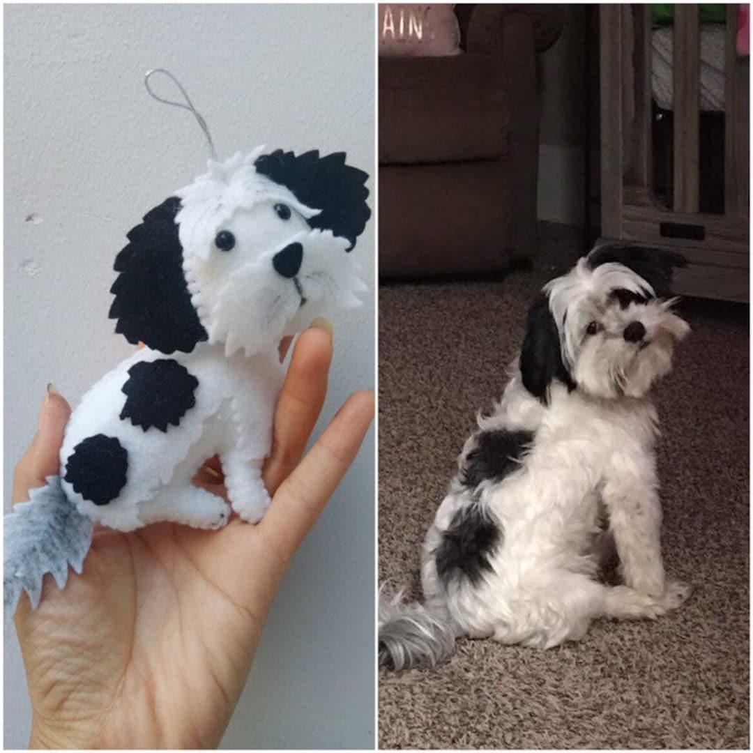Fabric dog ornament