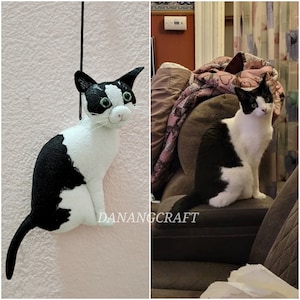 Custom Cat Ornament, Personalized Cat Ornament, Felt Cat Ornament, Cat Christmas Ornament, Cat Christmas Gift, Cat Car Ornament