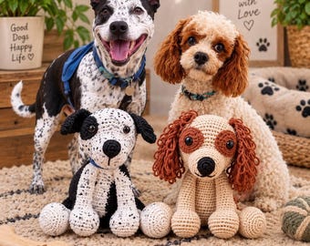 Custom Stuffed Dog, Custom Dog Plush, Custom Crochet Dog, Custom Pet Plush, Dog Stuffed Animal, Dog Memorial Plush, Dog Replica, Dog Clone