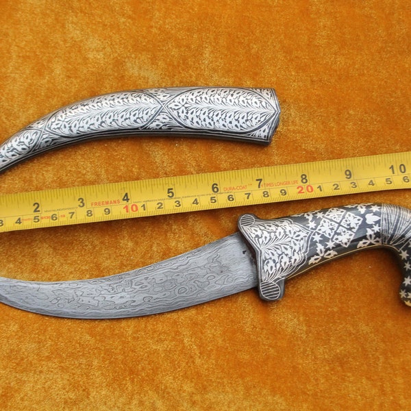 Maughal  Vintage  indo-Persian silver damascened dagger khanjar knife horse head handle wedding gift, birthday gift articles