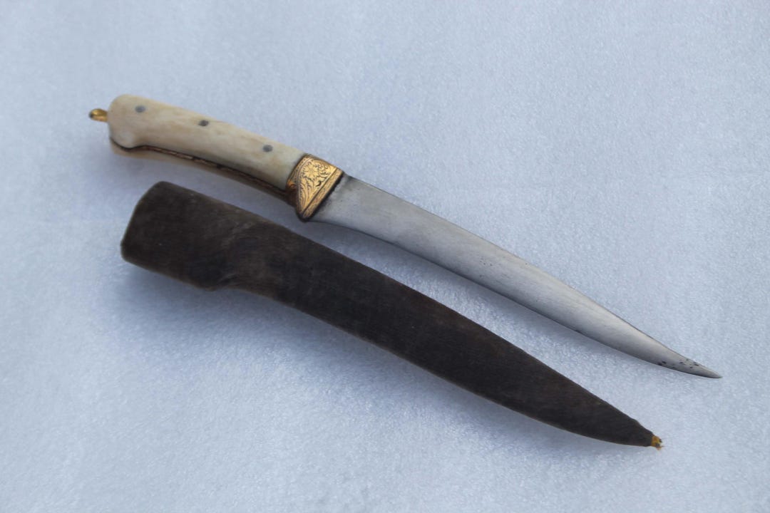 Mughal Vintage Old Ottoman Persian Islamic Gold Damascened Kard Dagger ...