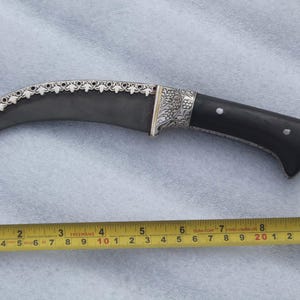 Rare Mughal Islamic Kard Knife: Wootz Damascus Blade, Silver Inlay