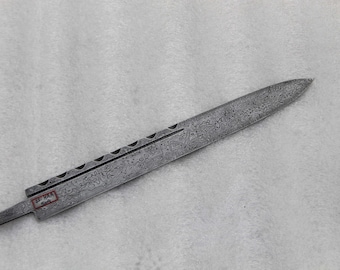 Hand-Forged Damascus Steel Scottish Dirk Blade Blank: Raindrop Pattern