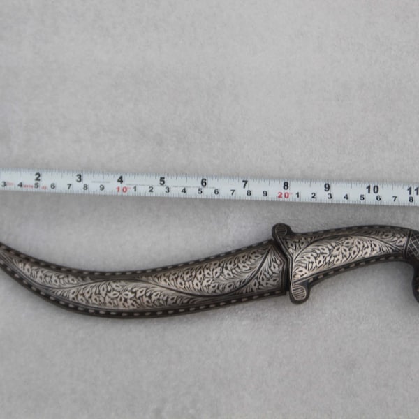 old Vintage Maughal  Islamic silver inlaid wedding dagger khanjar knife parrot head handle gift articles purpose