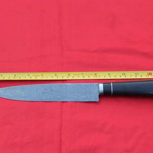 Hand-forged custom made damascus steel barbecue kitchen cutlery knife single edge wood handle haa#8