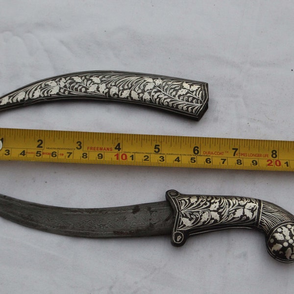 Fine quality Vintage Maughal  silver inlaid wedding dagger khanjar knife parrot head handle gift articles
