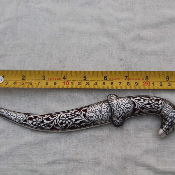 v. very beautiful Fine old Vintage Maughal engraved and silver inlaid wedding dagger khanjar knife horse head handle gift articles purpose