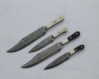 Handmade Damascus Steel Miniature Knife Keychain: Buffalo Horn & Camel Bone Handle
