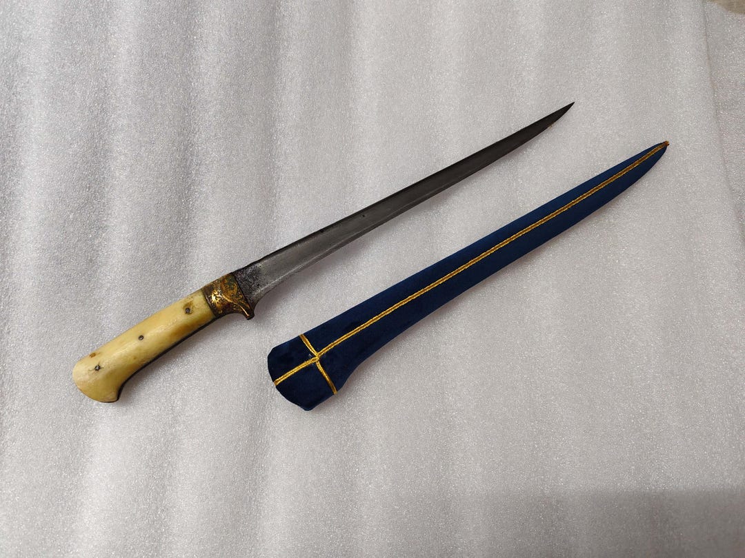 Rare Mughal Ottoman Islamic Peshkabz Kard Dagger Wootz Blade Gold ...