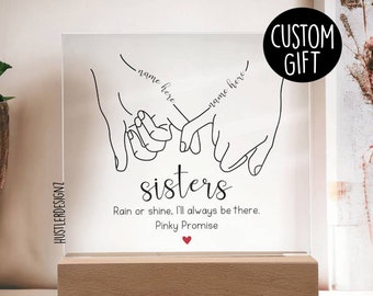 Sister Gifts Personalized, Plaque Gift Sister, Pinky Promise Gift, Sister Birthday, Unbiological Sister, Moving Away Gift, Sister In Law