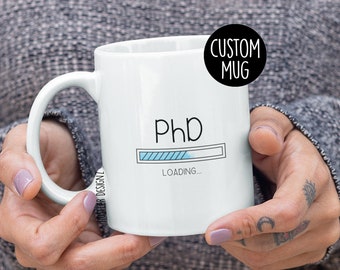 Taza de carga de nombre de doctorado, taza de doctorado, taza de doctorado de nombre personalizado, regalo de doctor, regalo de graduación de doctorado, regalo de doctorado, regalo de doctorado, taza de graduación