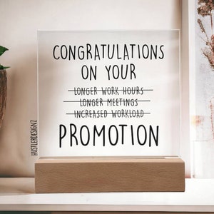 Congratulations On Your Promotion Plaque, Promotion Gifts For Men And Women, Job Promotion Gift, Promotion Gift, Congratulations Plaque Gift image 1