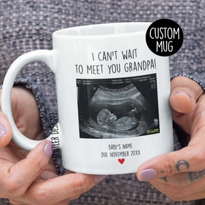 Ultrasound Mug, Baby Sonogram, Personalized Gifts, Pregnancy Announcement For Grandparents, Grandma To Be, Grandpa To Be, Baby Reveal Gift