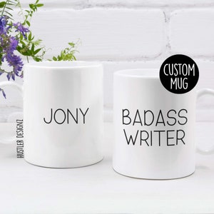 Badass Writer Mug – Funny Author Coffee Cup – Gift for Bloggers, Poets & Novelists – Writing Motivation Mug – Creative Writer Gift Idea