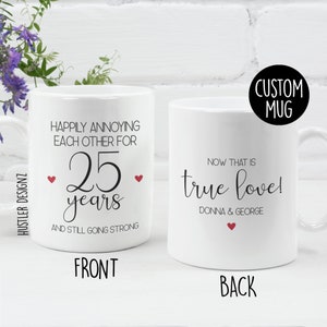Personalized Anniversary Mug, 50th Wedding Anniversary 25th Anniversary Gifts, Silver Anniversary, Golden Anniversary, Custom Anniversary