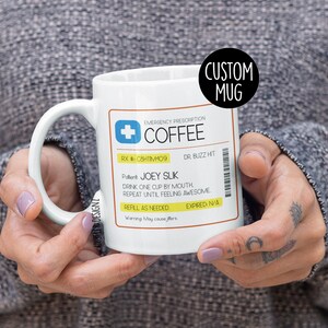 Caffeine Prescription Coffee Mug | Funny Coffee Lover Gift, Morning Caffeine Fix, Coffee Addict Gift, Barista Humor Mug | Funny Office Mug