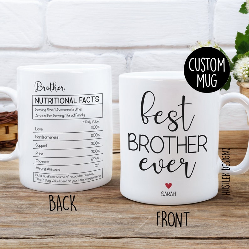 Brother Nutritional Facts Mug Personalized Mug Brother Gift | Etsy