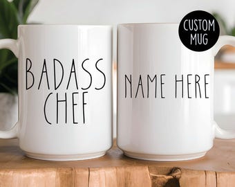 Badass Chef Mug - Custom Name Gift for Cook  or Culinary Student Gift