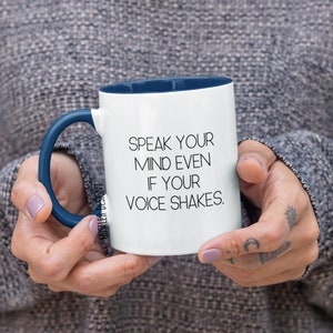 Speak Your Mind Even If Your Voice Shakes, RBG Mug, Notorious RBG, Feminist Mug, Ginsburg Autograph, Feminist Gift image 4