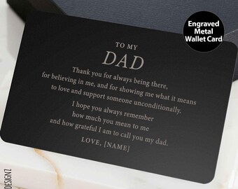 Personalized Wallet Card for Dad: Custom Engraved Sentimental Keepsake