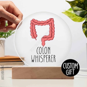 Personalized Colon Whisperer Plaque: Gastroenterologist Gift, Custom Desk Nameplate