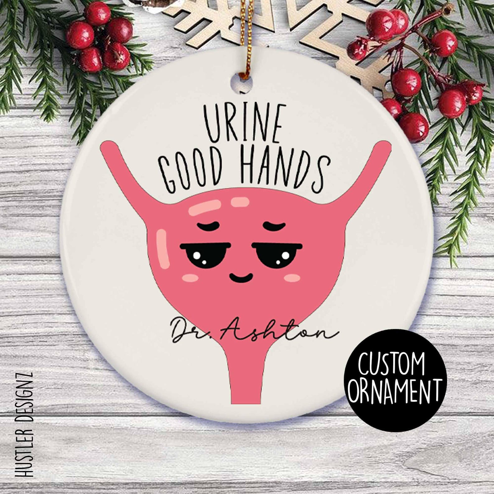 Personalized Urine in Good Hands Doctor Ornament Funny Medical Ornament