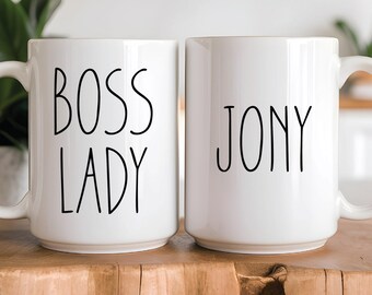 Taza "Jefa" - Regalo divertido para mujeres - Taza de café "Jefa" - Regalo para emprendedoras, gerentes y madres trabajadoras - Nombre personalizado