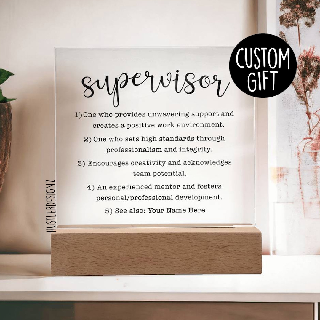 Supervisor Definition Plaque Gift, Supervisor Thank You Gift, Team ...