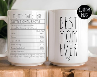 Personalized Mom Nutritional Facts Mug: Custom Mothers Day Gift