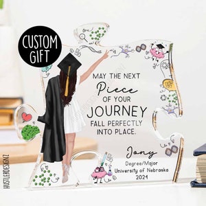 Personalisiertes Geschenk für sie - Benutzerdefinierte Puzzleteil-Plakette - Bachelor-Master- oder PHD-Abschluss