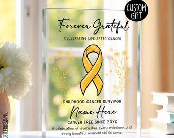 Childhood Cancer Gold Ribbon Acrylic Plaque