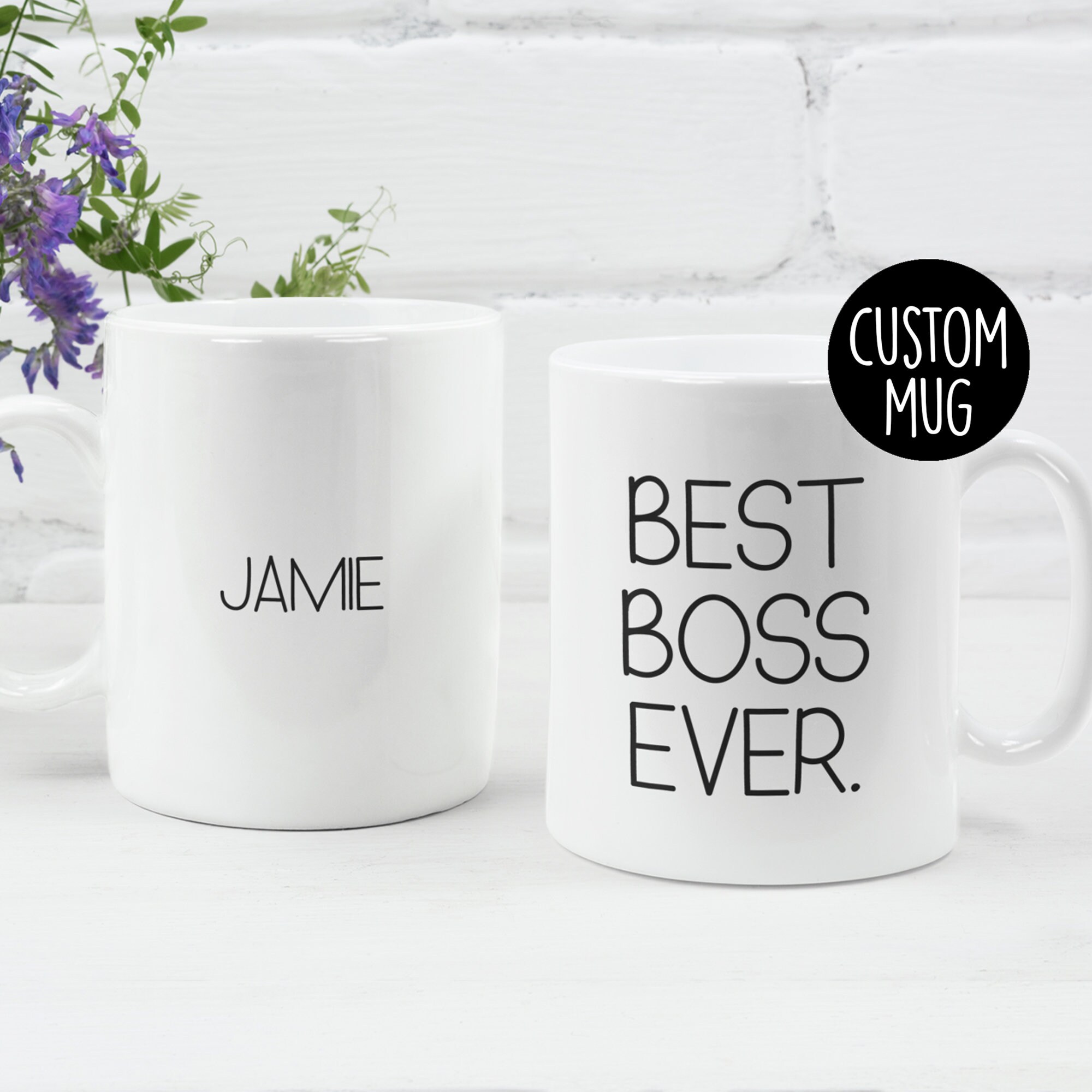 Taza personalizada con texto en inglés Best Boss Ever, regalo del día del  jefe para mujeres y hombres, regalos de cumpleaños para jefe líder, regalo