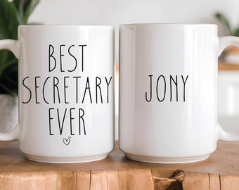 Best Secretary Ever Mug, Secretary Gift, Thank You Gifts, Administrative Professionals, Appreciation Gifts for Employees and Receptionist