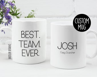 Best Team Ever Mug – Custom Name & Job Title on Back – Team Appreciation Gift – Coworker Coffee Cup – Office Staff Thank You Mug 11oz 15oz