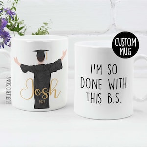 Ich bin so fertig mit dieser B.S Kaffeetasse, Abschlussgeschenke, Abschlussbecher, Bachelor of Science, fertig mit diesem BS, Klasse von 2023 Lustiger Abschluss